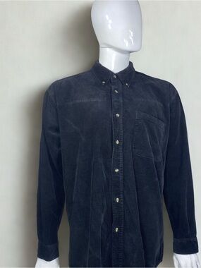 Sun River Men's Navy Corduroy Button-Down Shirt